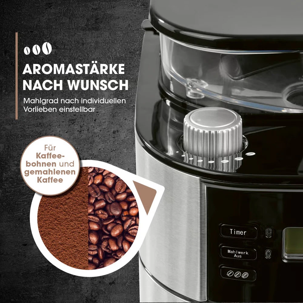 Barista Cafetera Molinillo Termo Cafetera 1000 W Acero Inoxidable
