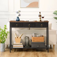 Console Narrow Entryway Table w/ 3 Drawers and Shelves Entrance Hall/Living Room