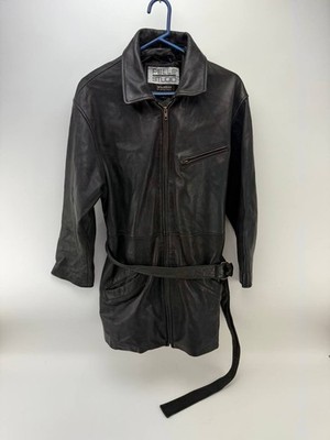 Pelle Studio Wilsons Leather Womens Black 100% Leather Belted Jacket Size M