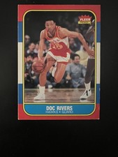1986-87 Fleer #91 DOC RIVERS Atlanta Hawks Basketball Card ROOKIE RC. rookie card picture