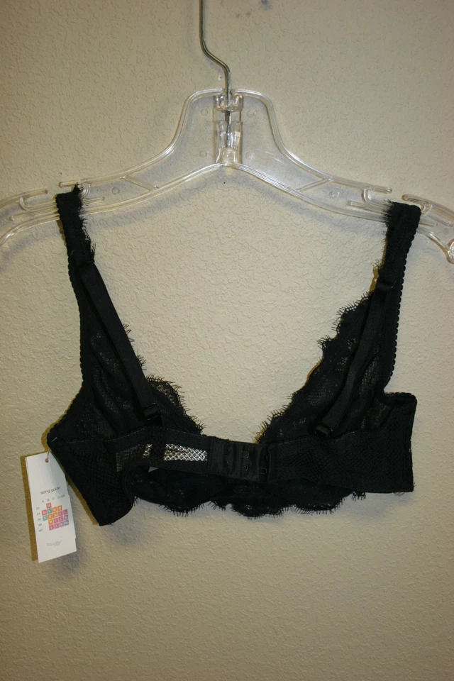 Nuevo con etiquetas Sujetador Gilligan & O'Malley Negro Encaje Inalámbrico Cierre Ajustable Espalda Talla Pequeña Foto 2 de 4