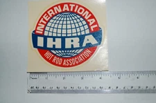 vintage NOS drag racing class winner decal " INTERNATIONAL HOT ROD ASSN"