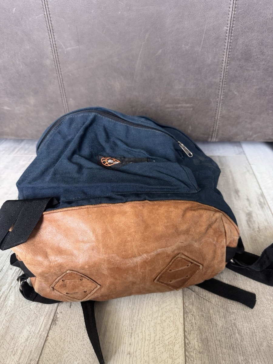 EASTPAKアメリカ製造 Vintage Eastpak Leather Bottom Backpack Made In USA Black