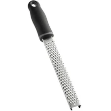 Choice 13" Stainless Steel Fine Handheld Grater with Non-Slip Black Handle