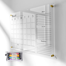 Custign 28X20 Clear Acrylic Wall Calendar Dry Erase Surface Large Monthly