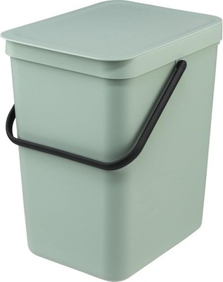Sort & Go Waste Bin with Lid 25L Light Green, Space Saving Deposit Collector with...