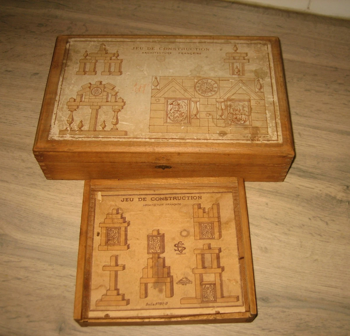 Jeu De Construction En Bois Ancien – Blocs à Empiler, Jouet éducatif Et Vintage