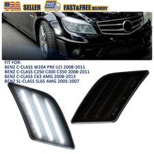 Smoke Lens White Led Side Marker Light For 08-11 Mercedes W204 C300 C350 C63 Amg