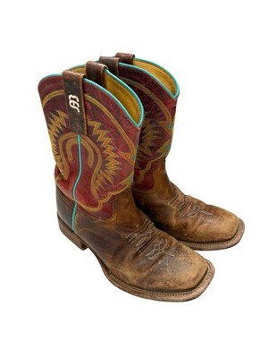 Anderson Bean Youth Size 3 Moka Pit Bull Western Cowboy Boots Country Barn