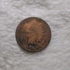 1876 Indian Head Cent KeyDate.  AG. Environmental Damage. Rough Life..