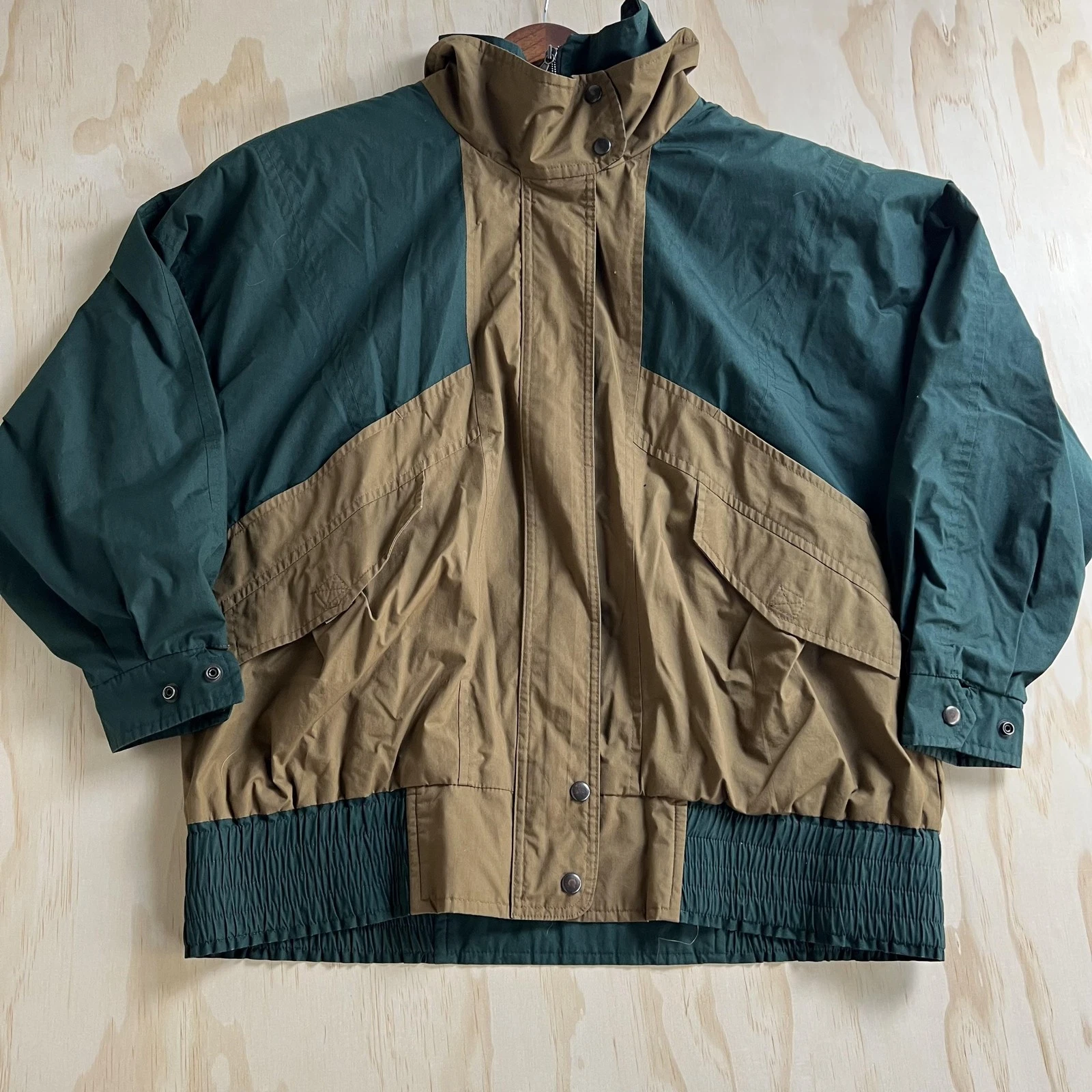 Vintage London Fog Jacket Mens Small Green Lined Windbreaker Full Zip 90s