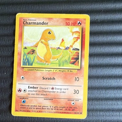 Pokémon Charmander Base Set 46/102 Regular Common 50 HP 1999 Wizards Card