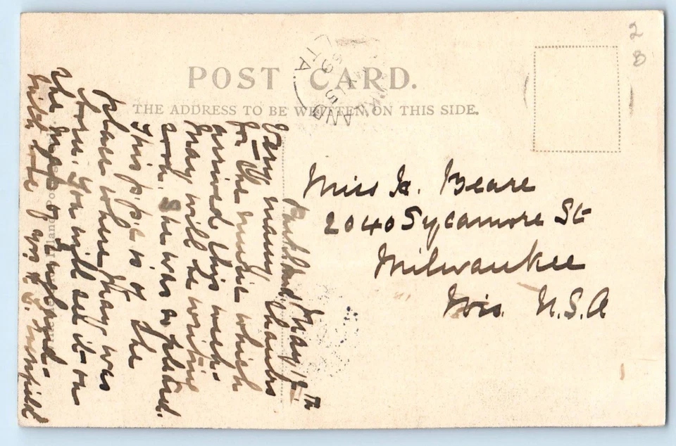 Postal de Saint Bees Cumbria Inglaterra St. Cabeza de abejas y playa antigua 1909 Foto 2 de 3