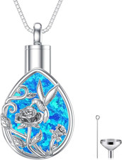 Hummingbird Urn Necklace for Ashes 925 Sterling Silver Cremation Memorial Gifts