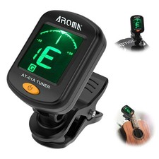 AROMA Chromatic Clip On Guitar Tuner, Fast Accurate/LCD Display/Rotation