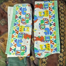 2 Riegel ABC Animal Print 100% Cotton Crib Flat Sheet Alphabet Nursery Bedding