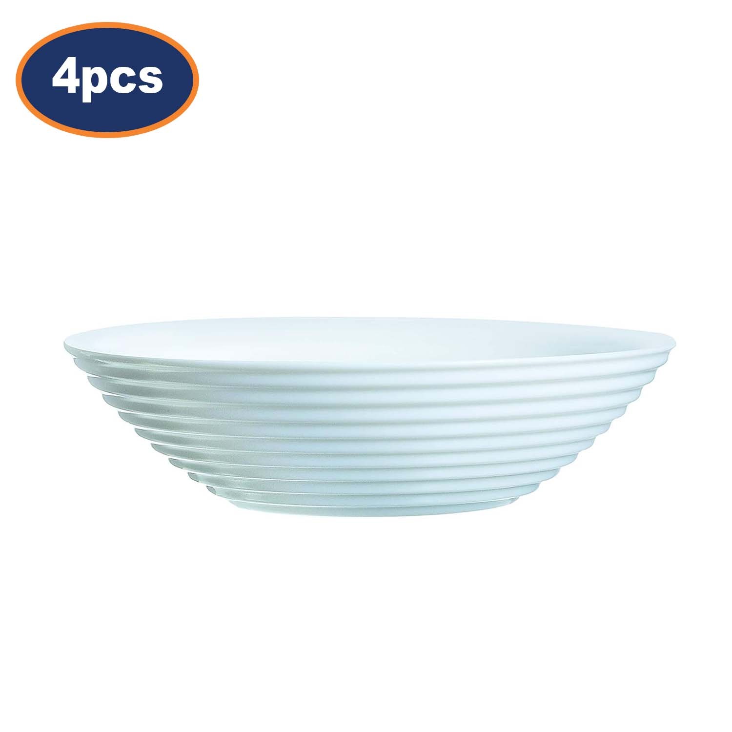 Soup Bowl Luminarc Harena White Opal Glass 20cm Pasta Salad Serving Dish 4pcs