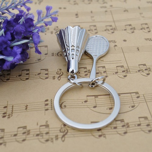 Badminton Pendant Keyring Creative Metal Keychain Cool Sports Car Keyring - Picture 4 of 12