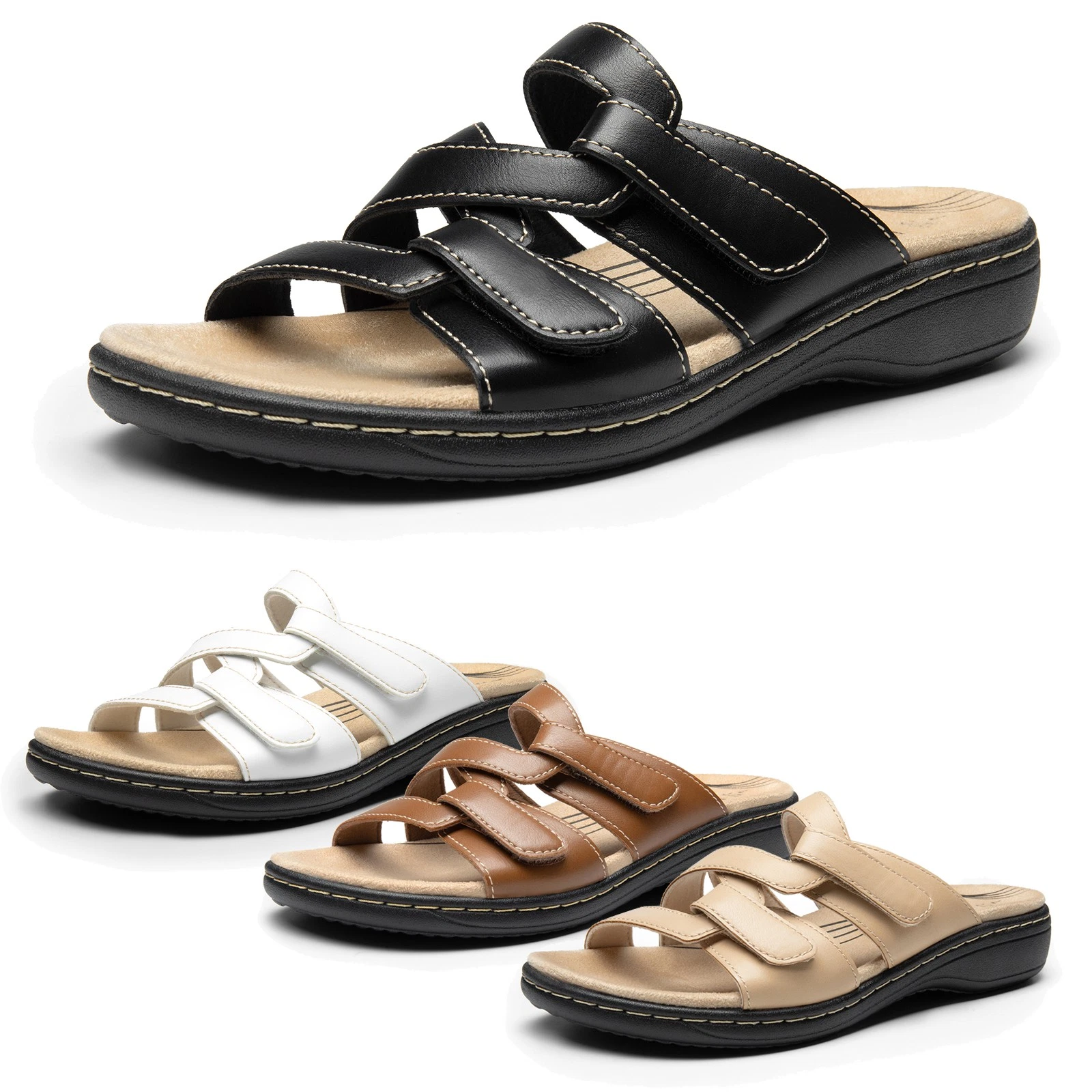 Women Slides Sandals Arch Support Flat Sandals Comfort Soft Cushion Sandals
Opens in a new window or