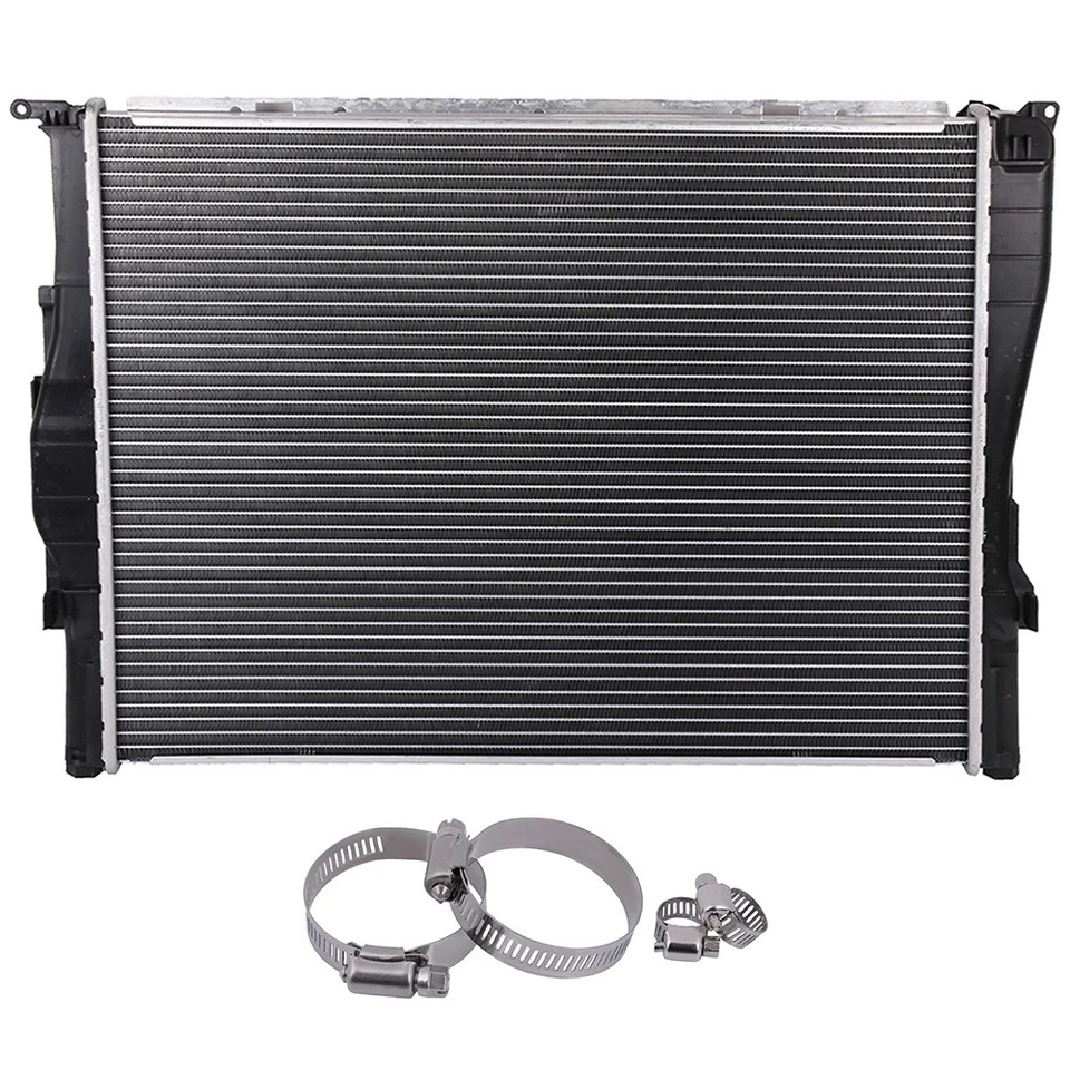 CU2882 Radiator with Universal Oil Hose Clamps Kit For 2006 BMW 325Ci 325i 325xi Foto 3 de 4