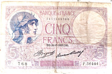 FRANCE - Billet 5 Frs VIOLET du 29/6/1933 - Fay 3/17