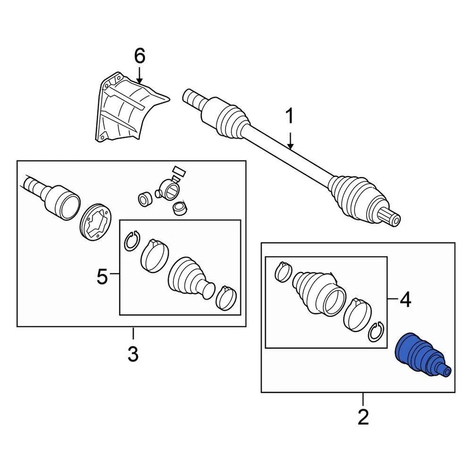 For Volkswagen Passat 06-09 Volkswagen 3C0498103A Front Right Inner CV Joint Kit Foto 4 de 4