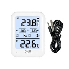 Digital Fridge Thermometer with Probe, High/Low Temp Alarm 24H Max/Min...