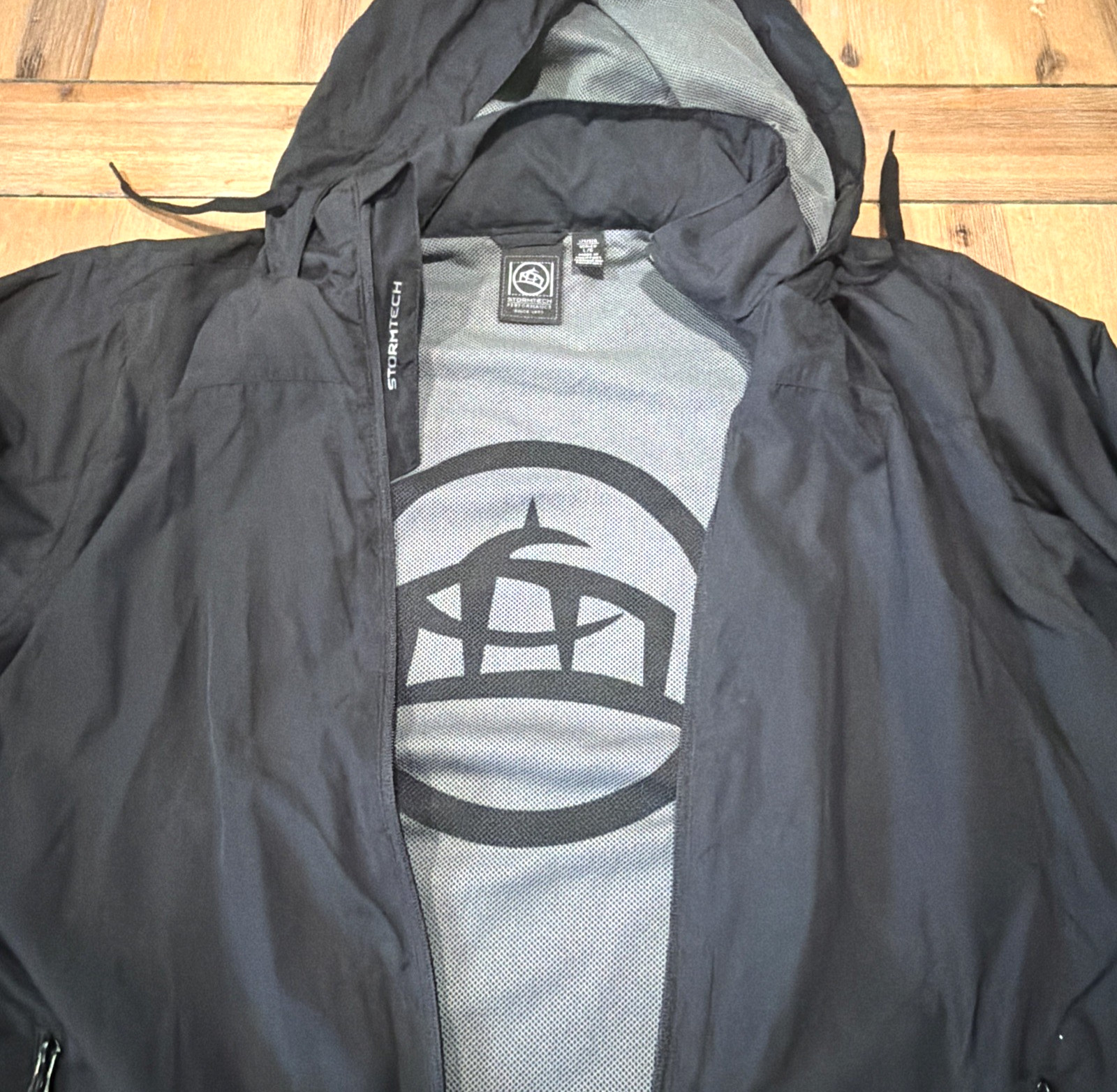 Stormtech Lined Windbreaker Jacket Black With Hid… - image 3
