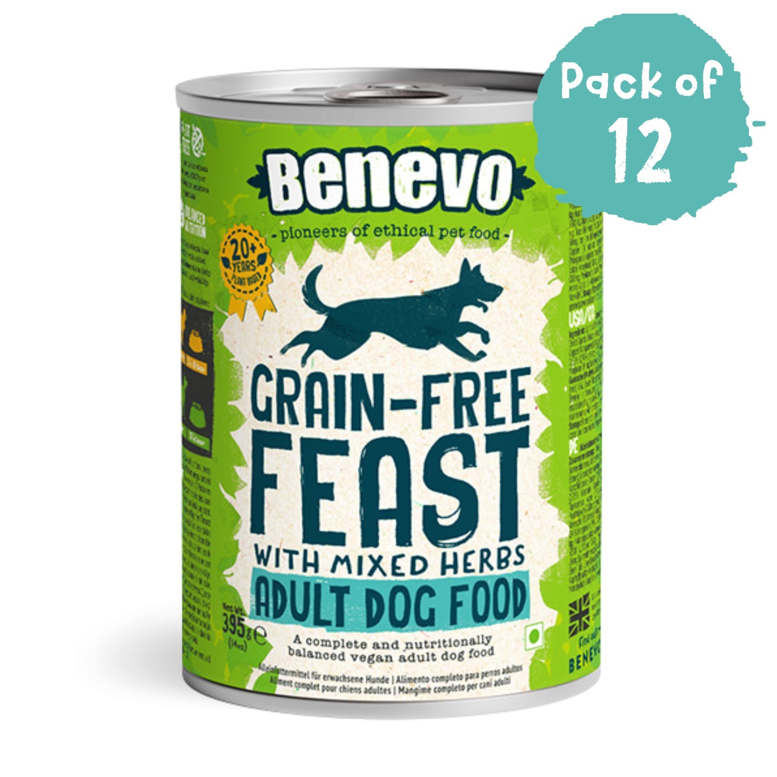 Benevo Grain-Free Feast 395gx12 - Vegan Vegetable Feast with Mixed Herbs