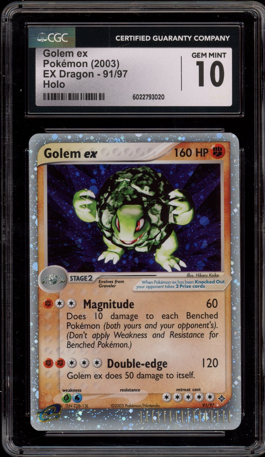 Pokemon Golem ex EX Dragon Ultra Rare #91 CGC 10 Gem Mint