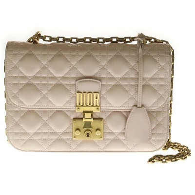 Christian Dior Addict Cannage Chain Shoulder Bag Pink Leather Gold Hardware