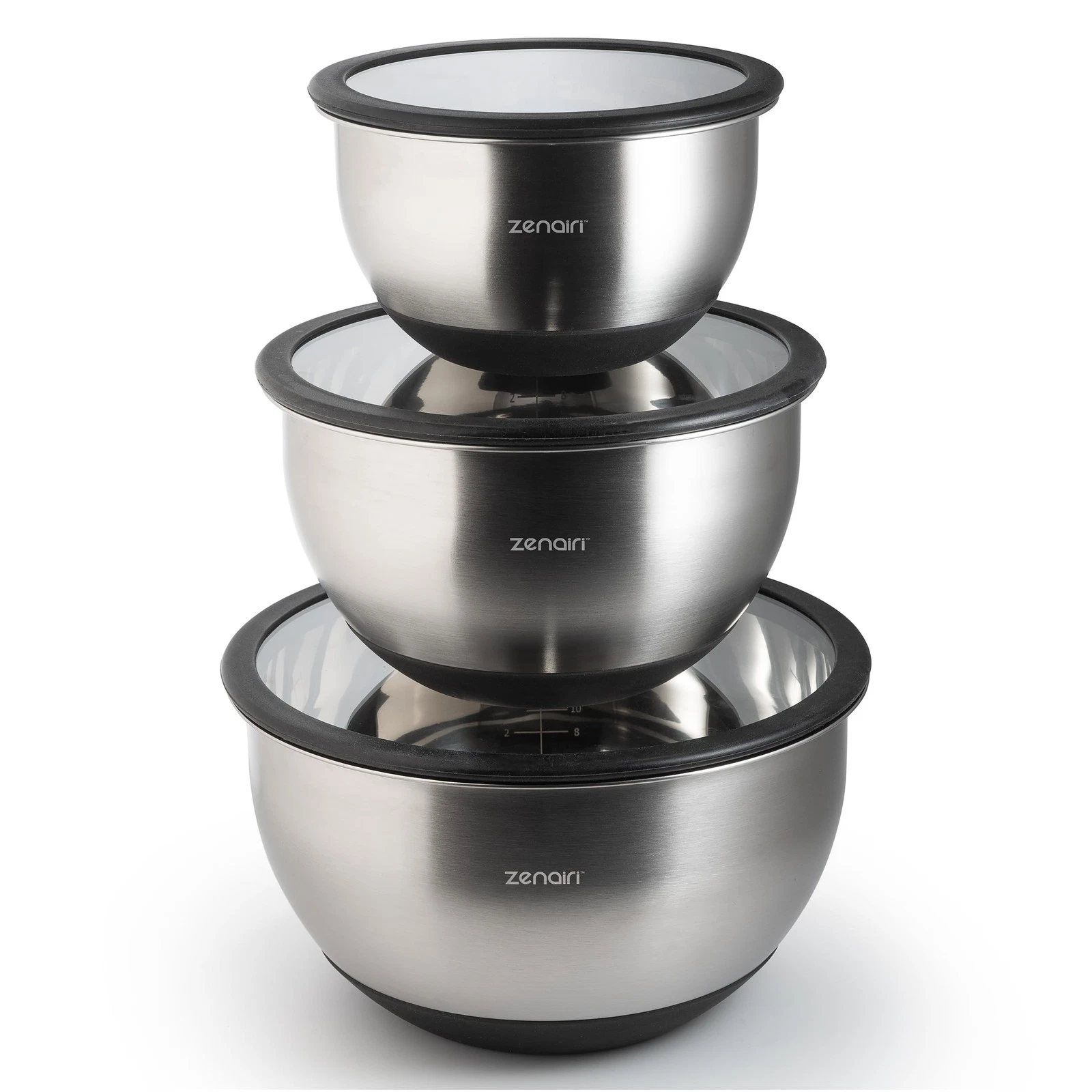 Premium Quality Stainless Steel Mixing Bowls with Lids, 3-Piece Set, Dishwash...