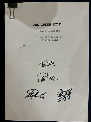 Signed (SCRIPT) - “The Green Mile” by Stephen King (4 Autographs) (with COA) - Picture 1 of 5
