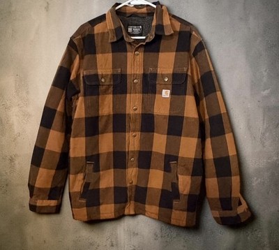 Carhartt Brown & Black Plaid SherpaLined Jacket