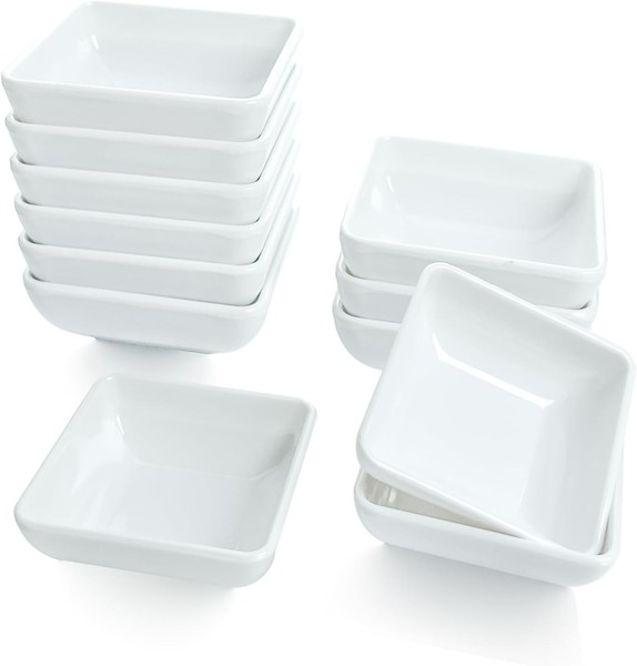 Sushi Dip Schalen Set 12 StüCk Weiß Kleine SchäLchen SchüSseln FüR Snacks-image