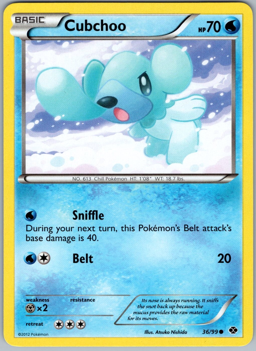 Cubchoo 36/99 Common Next Destinies Pokemon NM