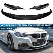 For BMW F30 F31 3 Series M Sport 2012-2018 Gloss Black Front Bumper Lip Splitter