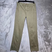 Anthropologie Chino Relaxed Olive Green Pants Size 29 4 Pocket Cotton Blend