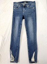 Liverpool Los Angeles Women's Blue Denim Jeans Distressed Sz 0 / 25 ANKLE SKINNY