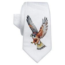 Weiße Krawatte/Krawatte "Falke bereit, seine Beute zu fangen" mit Geschenkbox (AT00017472)
