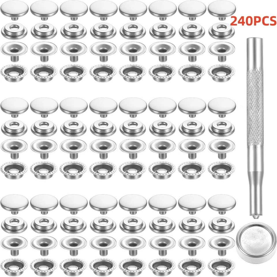 240 piezas de sujetador de metal de alta resistencia a presión tapón botón base kit barco marino Foto 2 de 4