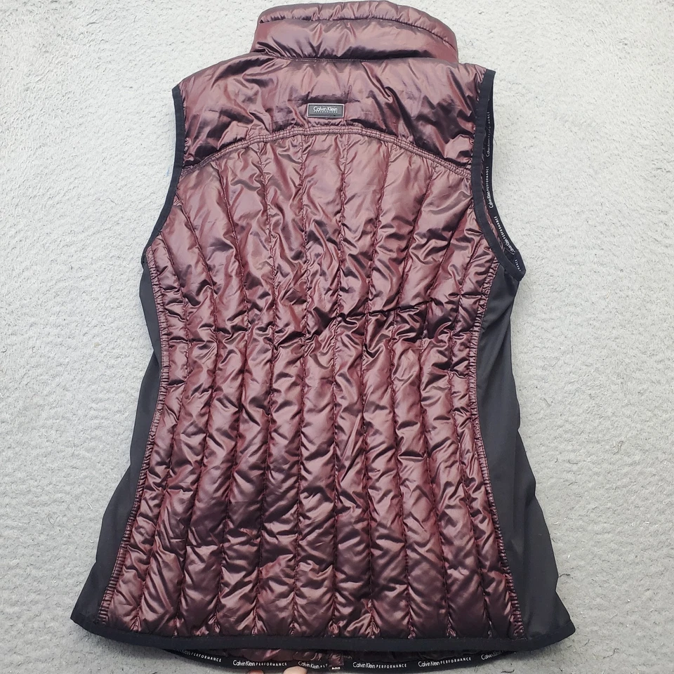 Calvin Klein Performance Down Filled Puffer Vest Womens Small Multi Clipside Zip - Image 2 of 4