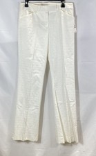 Elie Tahari Women's Rhonda Pant White Geometric Jacquard Trousers Size 10 NWT