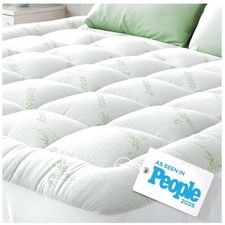 Ultra Soft Full Mattress Topper - Bamboo Viscose Pillow Top for Back Pain Relief