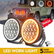 Pair 9 Led Driving Lights Amber White Drl Spotlight Offroad For Jeep Suv Utv Pair 9 Led Driving Lights Amber White Drl Spotlight Offroad For Jeep Suv Utv