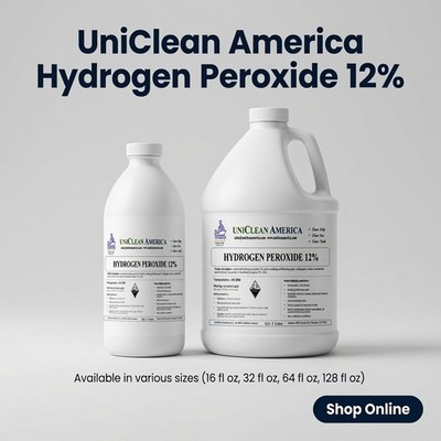 HYDROGEN PEROXIDE 12% SOLUTION  4X POWER - MADE IN USA