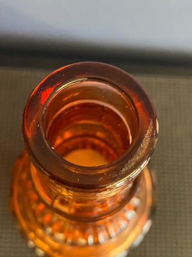12" Bernstein Orange Kunst Seil Design Geprägte Sammlerflasche mit Korkendeckel - Bild 2 von 6