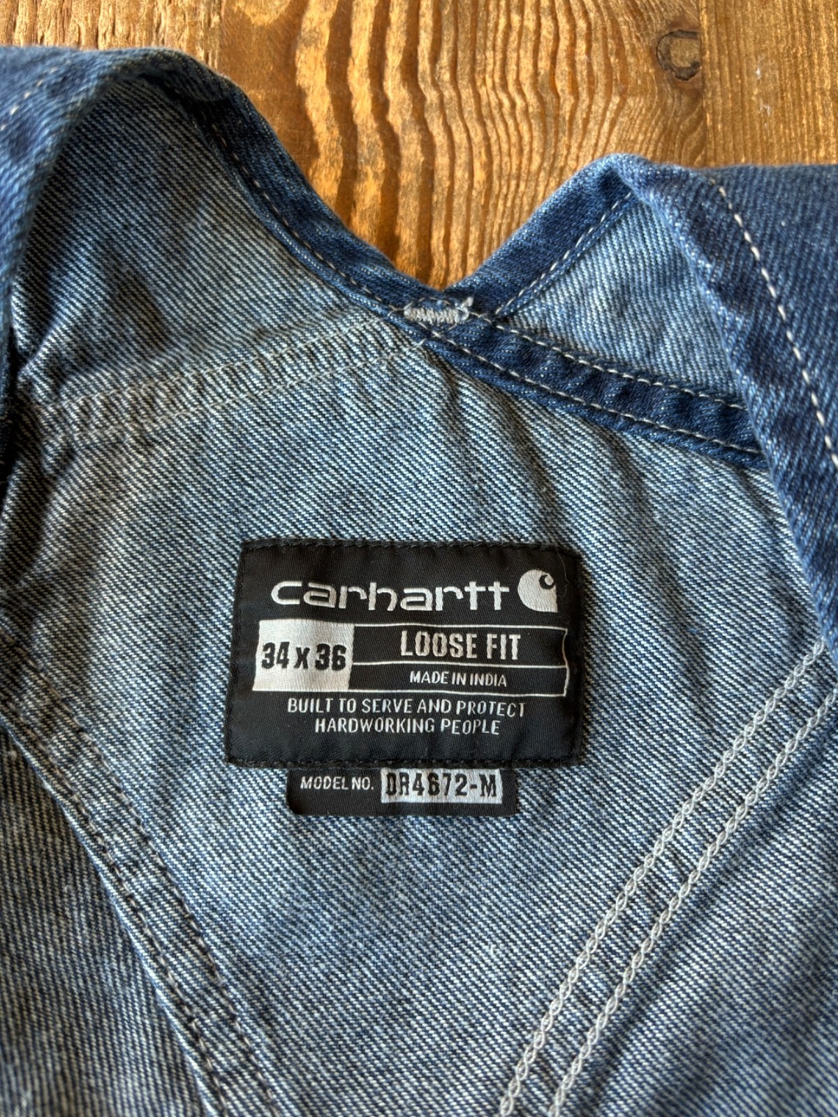 Carhartt Blue Denim Bib Overalls 34x36 Loose Fit Bibs New With Tags OR4672-M Y2K