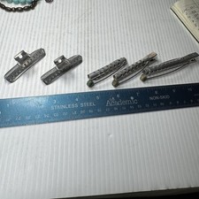 5 RARE Antique Aluminum Perm Rods Hair Rollers / Clips Curlers Clamp WAND