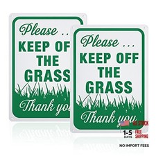 2 Pack Please Keep Off The Grass Sign, 7x10 inches 40 Mil Aluminum Warning